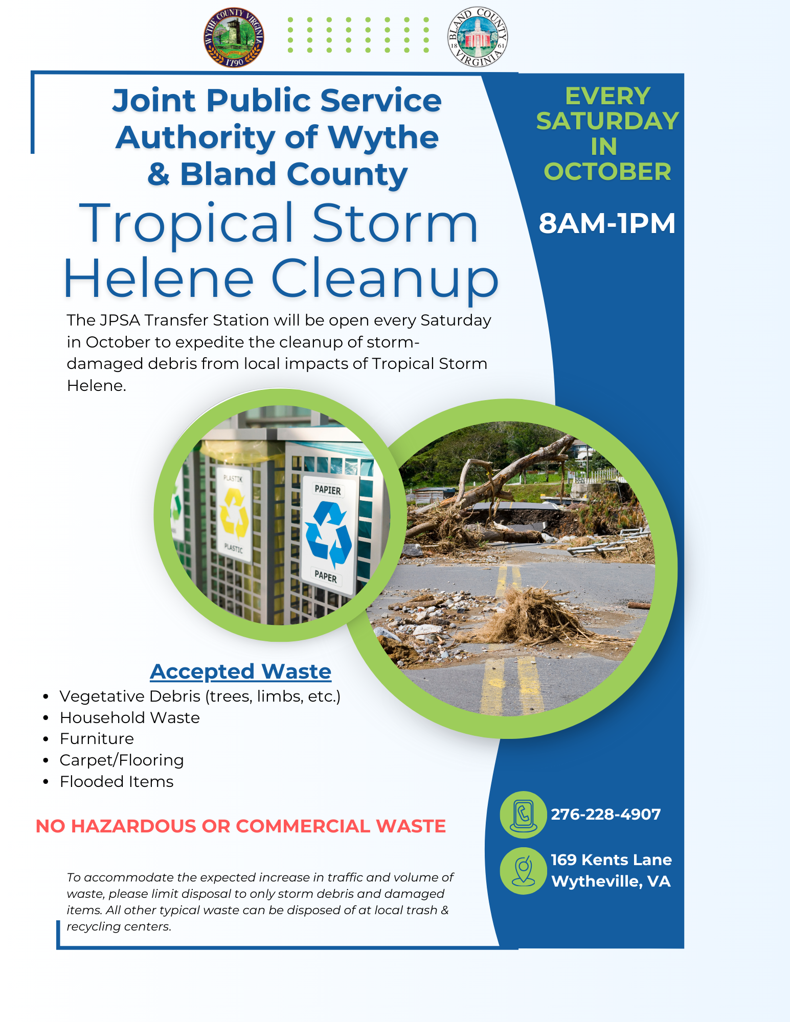 JPSA Storm Cleanup flier