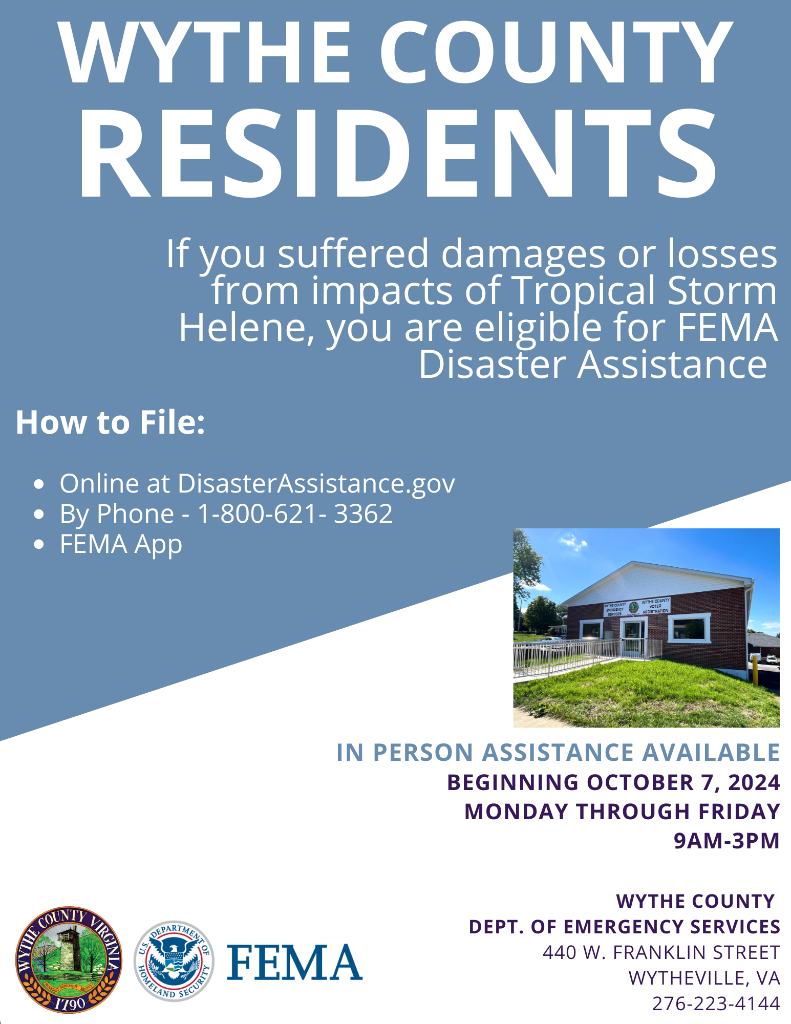 Wythe County Disaster Flier