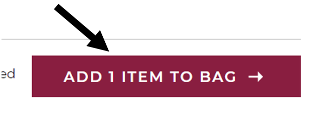 Screenshot with arrow pointing to add item to bag button
