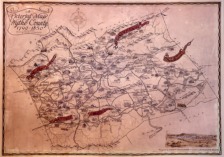 Wythe County Va Gis Pictorial Map Of Wythe County, 1790-1850 | Wytheville Community College